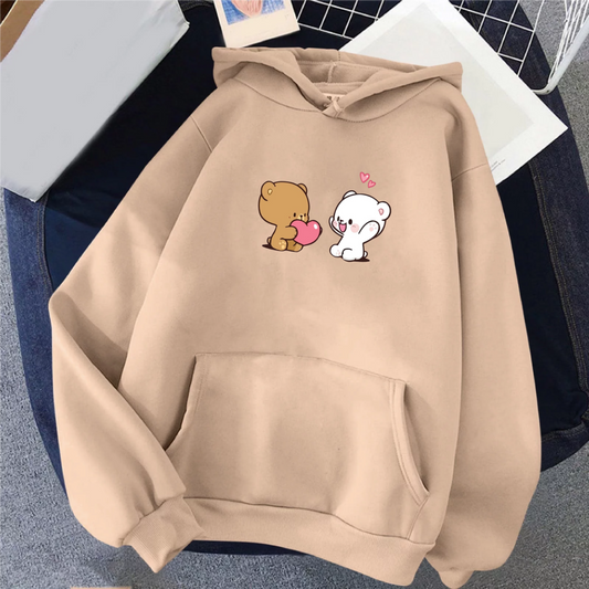 Cute Bear Beige Hoodie