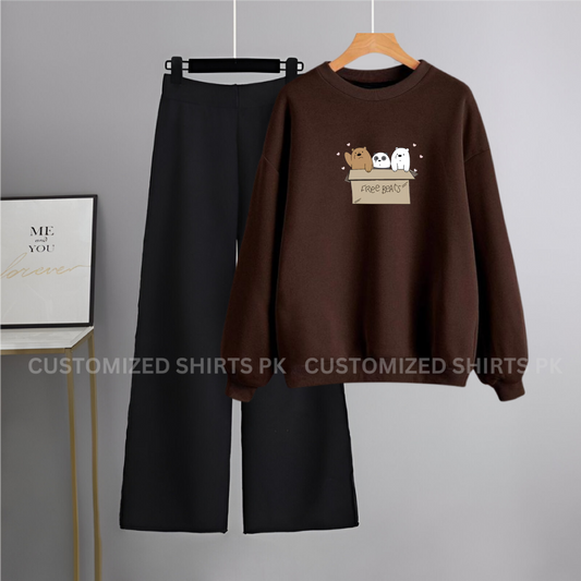 Free Bear Brown Sweatshirt & Black Flapper