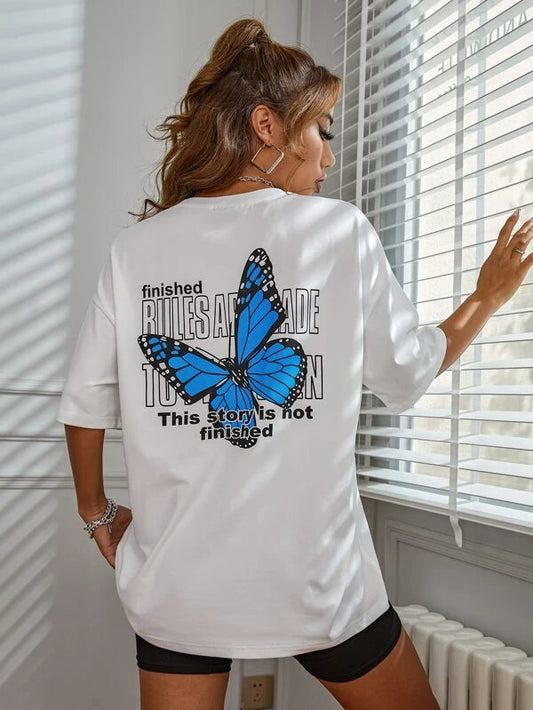 Butterfly White Oversized T-shirt