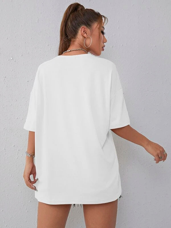 Letter & Graphics Oversized T-shirt