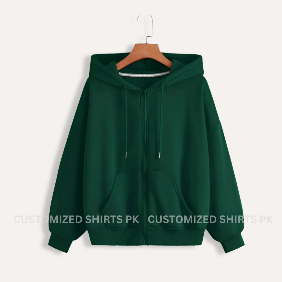 Dark Green Zipper Hoodie