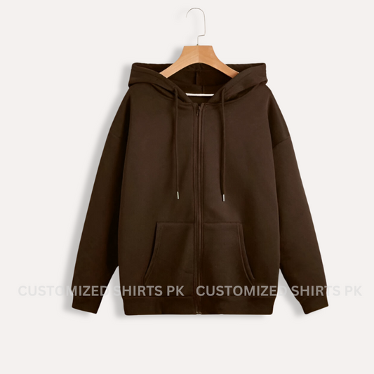 Dark Brown Zipper Hoodie