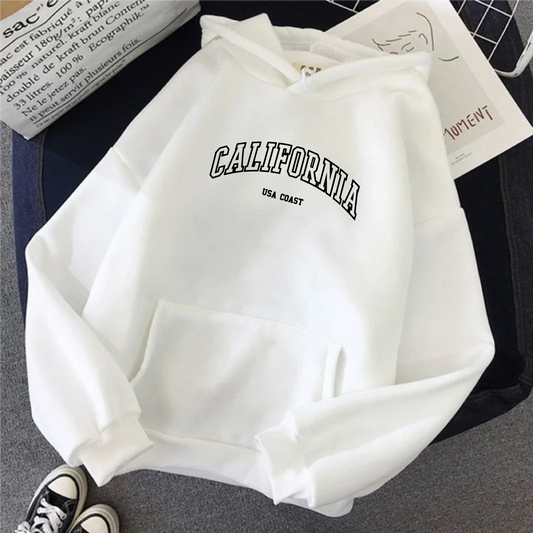 Letter Graphics White Hoodie