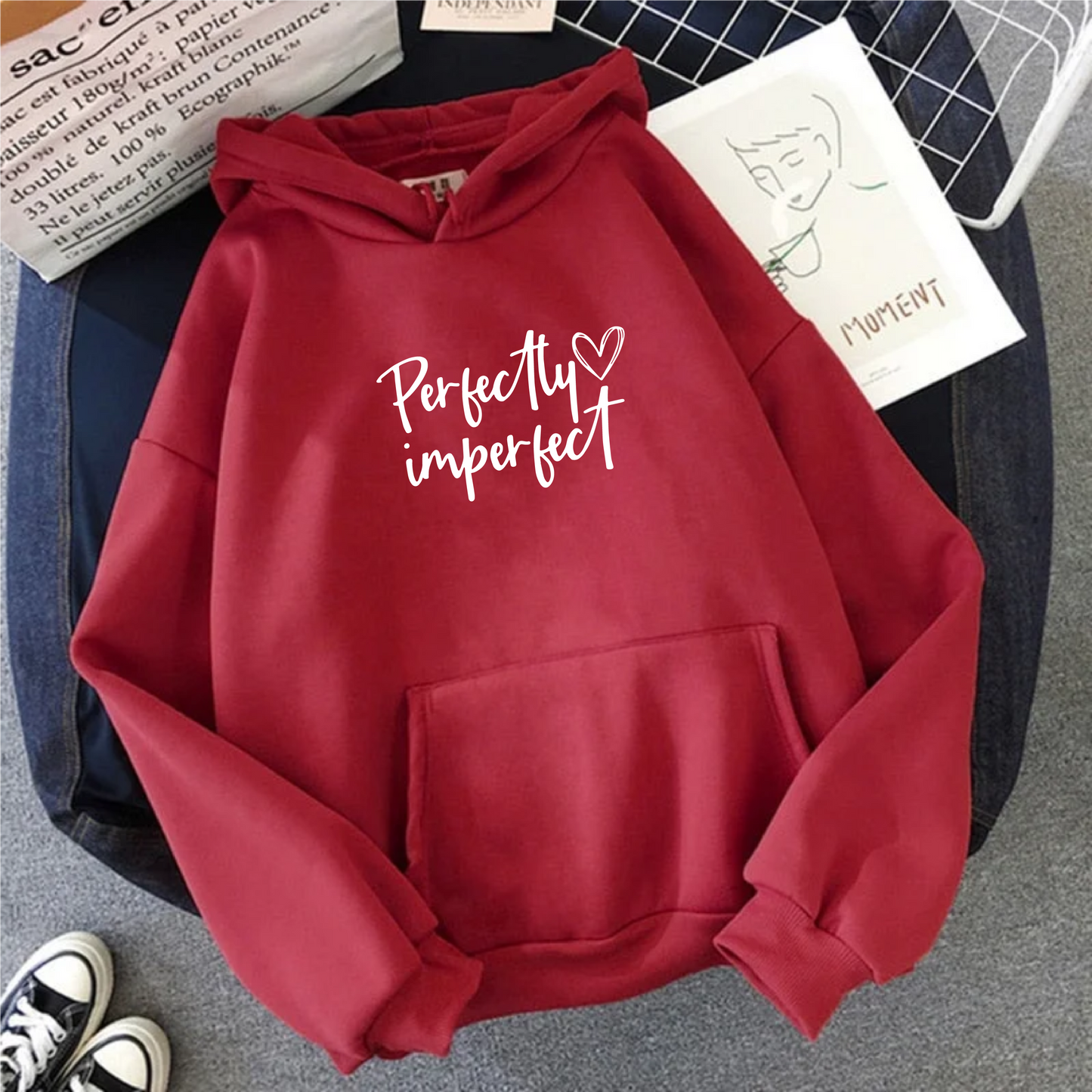 Perfectly Imperfect Red Hoodie