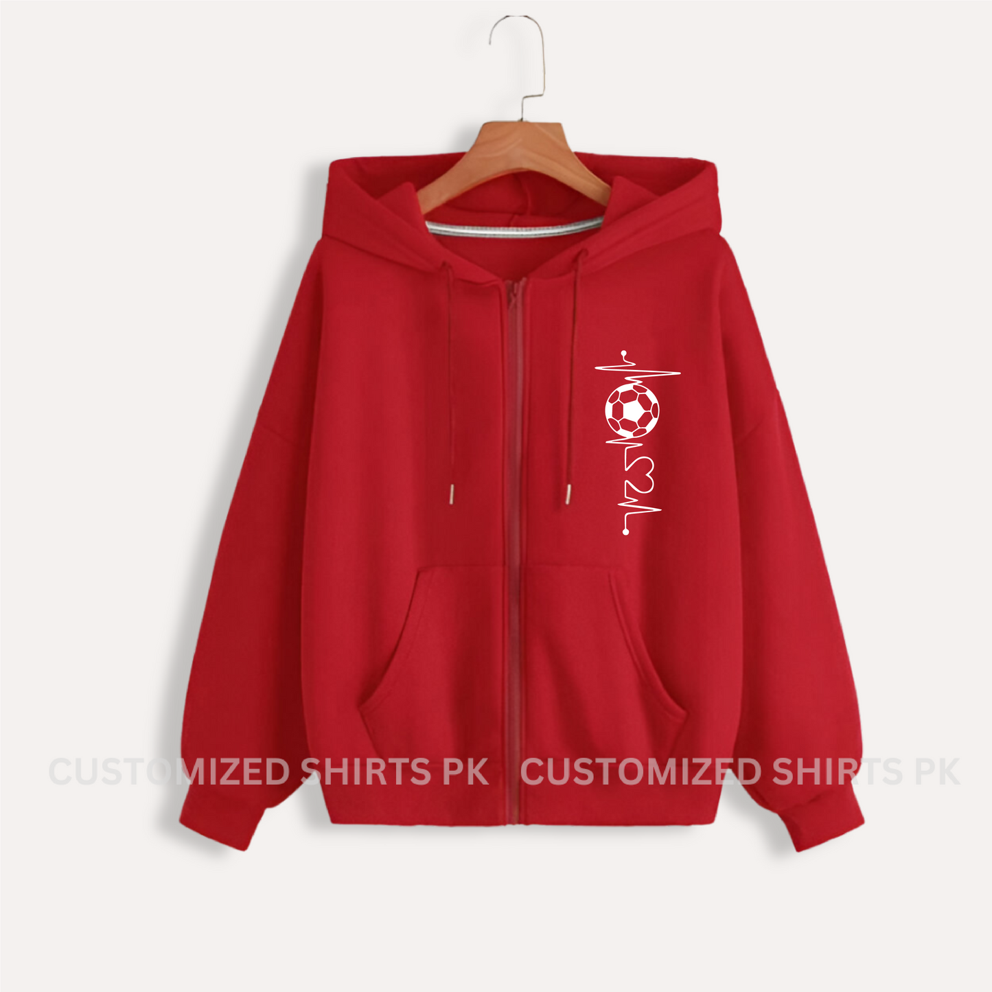 Heart Beat Red Zipper