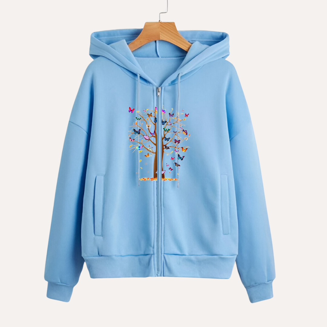 Tree Sky Blue Zipper