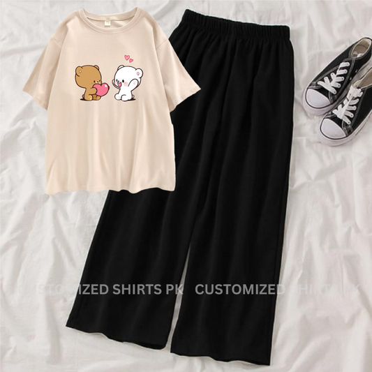 Cute Bear Tee & Black Flapper