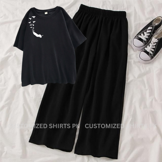 Birds Tee & Black Flapper